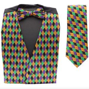 Mardi Gras Harlequin Tuxedo Vest 2XL / XXL